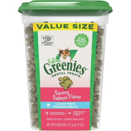 Greenies Feline Natural Dental Treats Tempting Salmon Flavor