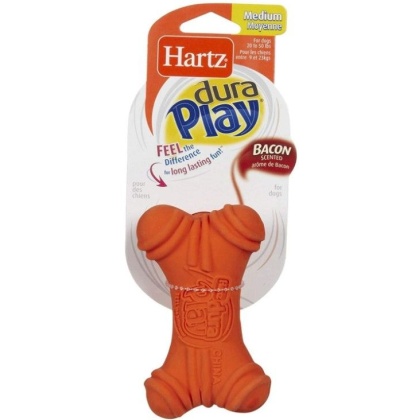 Hartz Dura Play Bacon Scented Soft Dog Bone Toy Medium