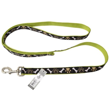 Pet Attire Ribbon Brown Paws & Bones Nylon Dog Leash