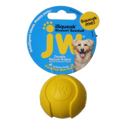 JW Pet iSqueak Bouncing Baseball Rubber Dog Toy