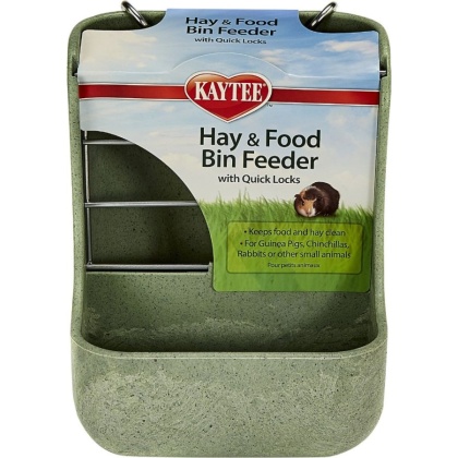 Kaytee Hay & Food Bin with Quick Locks Small Animal Feeder