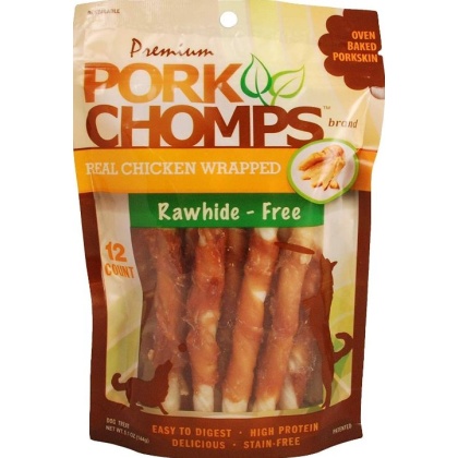 Pork Chomps Premium Real Chicken Wrapped Twists - Mini